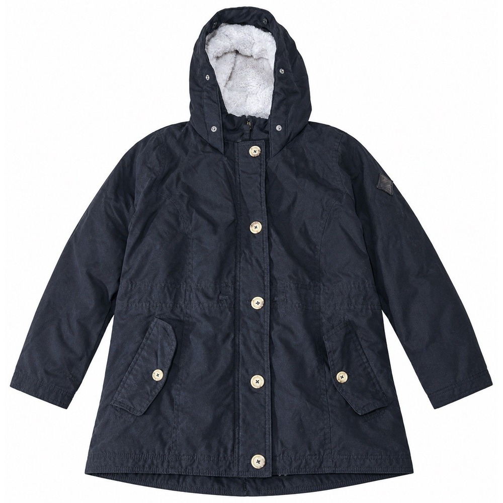 Hollister Heritage Collection Womens Black Hooded Parka Jacket Faux Fur Lined M